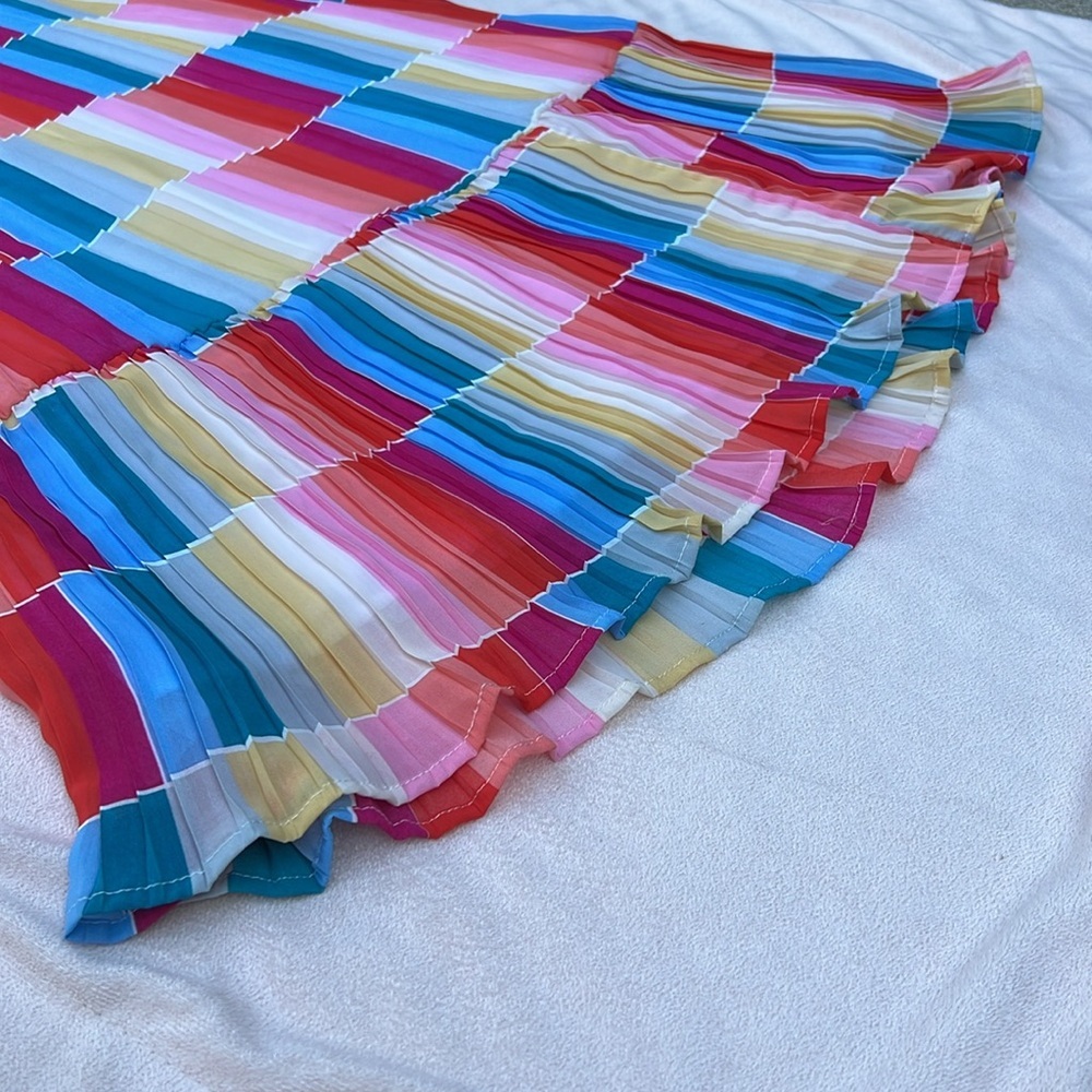 Fate rainbow multi-color summer maxi dress women’s size medium - Picture 7 of 16
